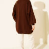 ⁦French Terry Long-Sleeve Raglan Sleeve Tunic Brown⁩ - الصورة ⁦3⁩