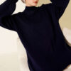 French Terry Long-Sleeve Raglan Sleeve Tunic Navy Blue