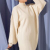 French Terry Long-Sleeve Raglan Sleeve Tunic Stone