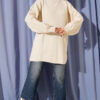 French Terry Long-Sleeve Raglan Sleeve Tunic Stone - immagine 2