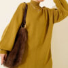 French Terry Long-Sleeve Raglan Sleeve Tunic Oil Green