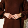 Crew Neck Plain Knit Dress Brown – Image 4