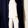 Ribbed Knit Two-Piece Set with Boat Neck Ecru - الصورة 3