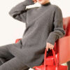 Ribbed Knit Two-Piece Set with Boat Neck Smoke - Afbeelding 2
