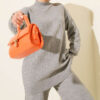 Ribbed Knit Two-Piece Set with Boat Neck Grey – Bild 2
