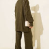 Ribbed Knit Two-Piece Set with Boat Neck Khaki – Bild 3