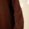 Ribbed Knit Two-Piece Set with Boat Neck Brown – Bild 4