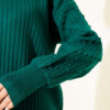 Ribbed Knit Two-Piece Set with Boat Neck Emerald – Bild 4