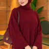Wide-Sleeve Crew Neck Sweater Burgundy