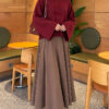 Wide-Sleeve Crew Neck Sweater Burgundy - الصورة 2