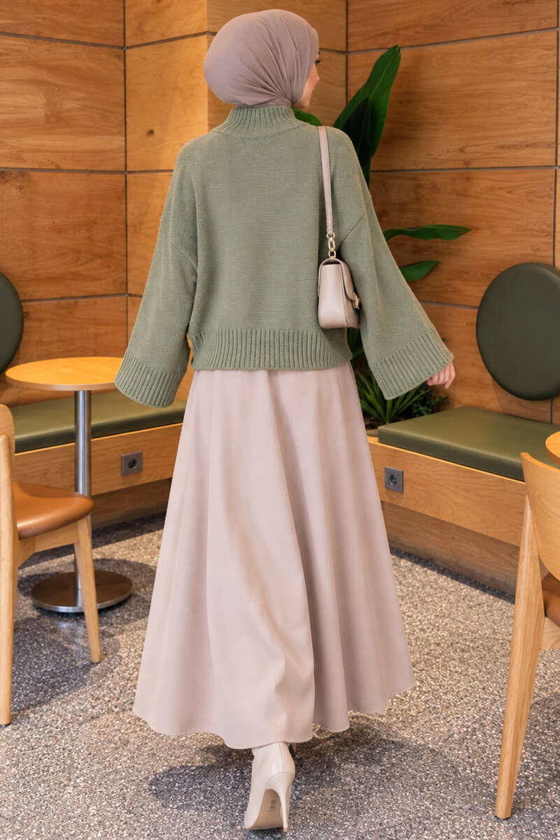 Wide-Sleeve Crew Neck Sweater Hazel - الصورة 4
