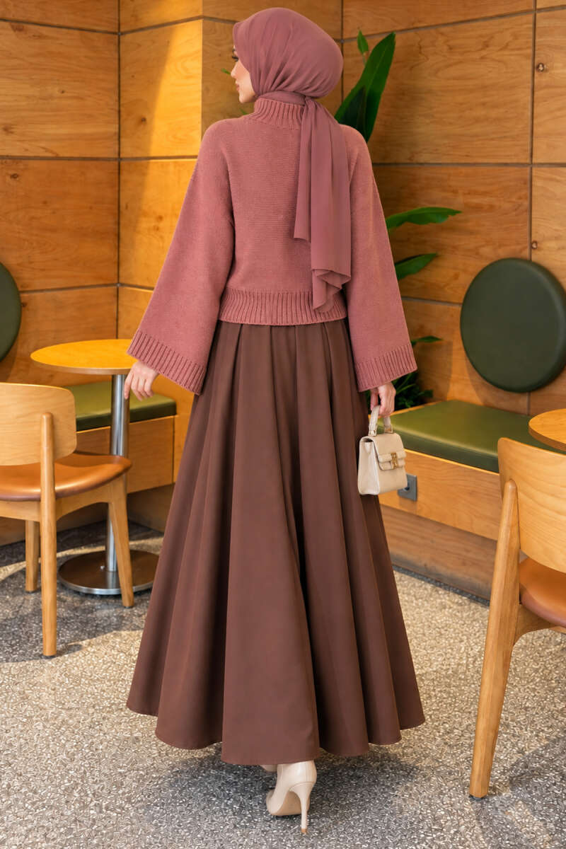 Wide-Sleeve Crew Neck Sweater Rose Dust – Image 4