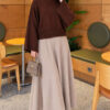 Wide-Sleeve Crew Neck Sweater Brown – Bild 2