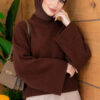 Wide-Sleeve Crew Neck Sweater Brown – Bild 3