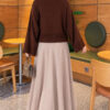Wide-Sleeve Crew Neck Sweater Brown – Bild 4