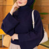 Wide-Sleeve Crew Neck Sweater Navy Blue - Imagen 3