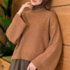Wide-Sleeve Crew Neck Sweater Latte