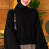 Wide-Sleeve Crew Neck Sweater Black