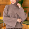Wide-Sleeve Crew Neck Sweater Mink
