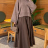 Wide-Sleeve Crew Neck Sweater Mink - immagine 2