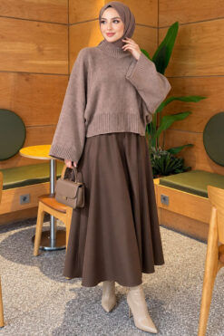 Alternative view of Wide-Sleeve Crew Neck Sweater Mink