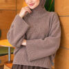 Wide-Sleeve Crew Neck Sweater Mink - immagine 3