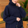 Oversized Crew Neck Knit Sweater Navy Blue