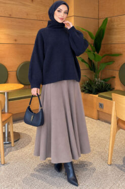 Alternative view of Oversized Crew Neck Knit Sweater Navy Blue
