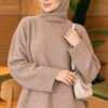 Oversized Crew Neck Knit Sweater Mink