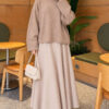 Oversized Crew Neck Knit Sweater Mink - immagine 2