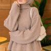 Oversized Crew Neck Knit Sweater Mink - immagine 3