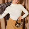 Fisherman Neck Fingerless Knit Sweater Olive Green - Image 5