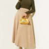 Fisherman Neck Fingerless Knit Sweater Khaki - Afbeelding 2