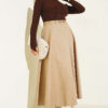Fisherman Neck Fingerless Knit Sweater Brown - immagine 2