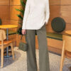 Ribbed Collar Bearded Knit Tunic Ecru – Image 2