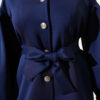 Balloon Sleeve Waist-Tie Scuba Two-Piece Set Navy Blue – Bild 4