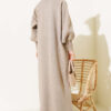 Balloon Sleeve Knit Dress Mink - Imagen 3