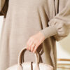 Balloon Sleeve Knit Dress Mink - Imagen 4