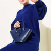Balloon Sleeve Knit Dress Navy Blue - immagine 2