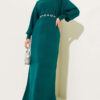 Balloon Sleeve Knit Dress Emerald