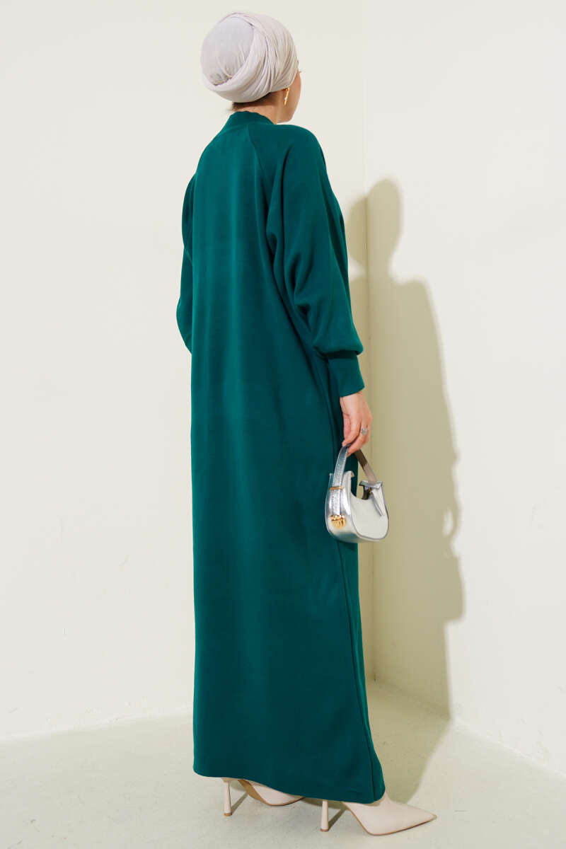 Balloon Sleeve Knit Dress Emerald - immagine 3