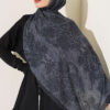 Baroque Pattern Bamboo French Terry Shawl Anthracite