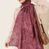 Baroque Pattern Bamboo French Terry Shawl Burgundy