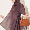 Baroque Pattern Bamboo French Terry Shawl Brown