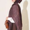 Baroque Pattern Bamboo French Terry Shawl Brown - Imagen 3