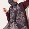 ⁦Baroque Pattern Bamboo French Terry Shawl Plum⁩ - الصورة ⁦2⁩