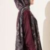 ⁦Baroque Pattern Bamboo French Terry Shawl Plum⁩ - الصورة ⁦3⁩