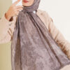 Baroque Pattern Bamboo French Terry Shawl Mink