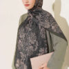 Baroque Pattern Bamboo French Terry Shawl Emerald