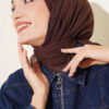 Basic Bamboo Crinkle Scarf Dark Brown – Bild 2